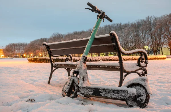 electric scooter in winter